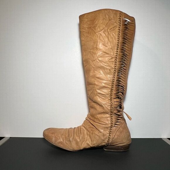 Womens SAM EDELMAN Berlin Tan Leather Knee High Boots / Size 7.5 Medium - Picture 6 of 8